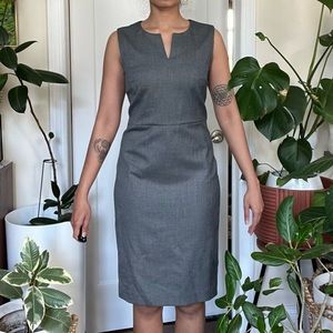 Ann Taylor Grey Sheath Office Dress | US 00